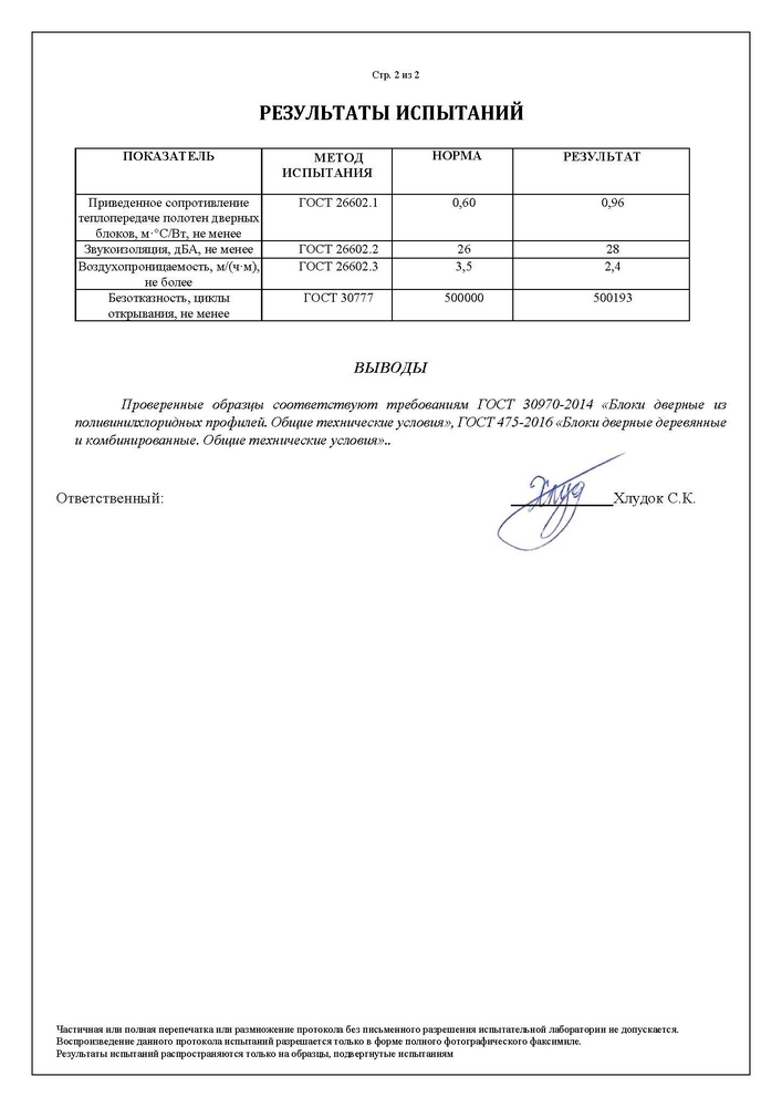Протоколы испытаниий (ГОСТ 30970-2014:475-2016)